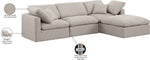 Indulge - Linen 4 Piece Modular Sectional With Chaise
