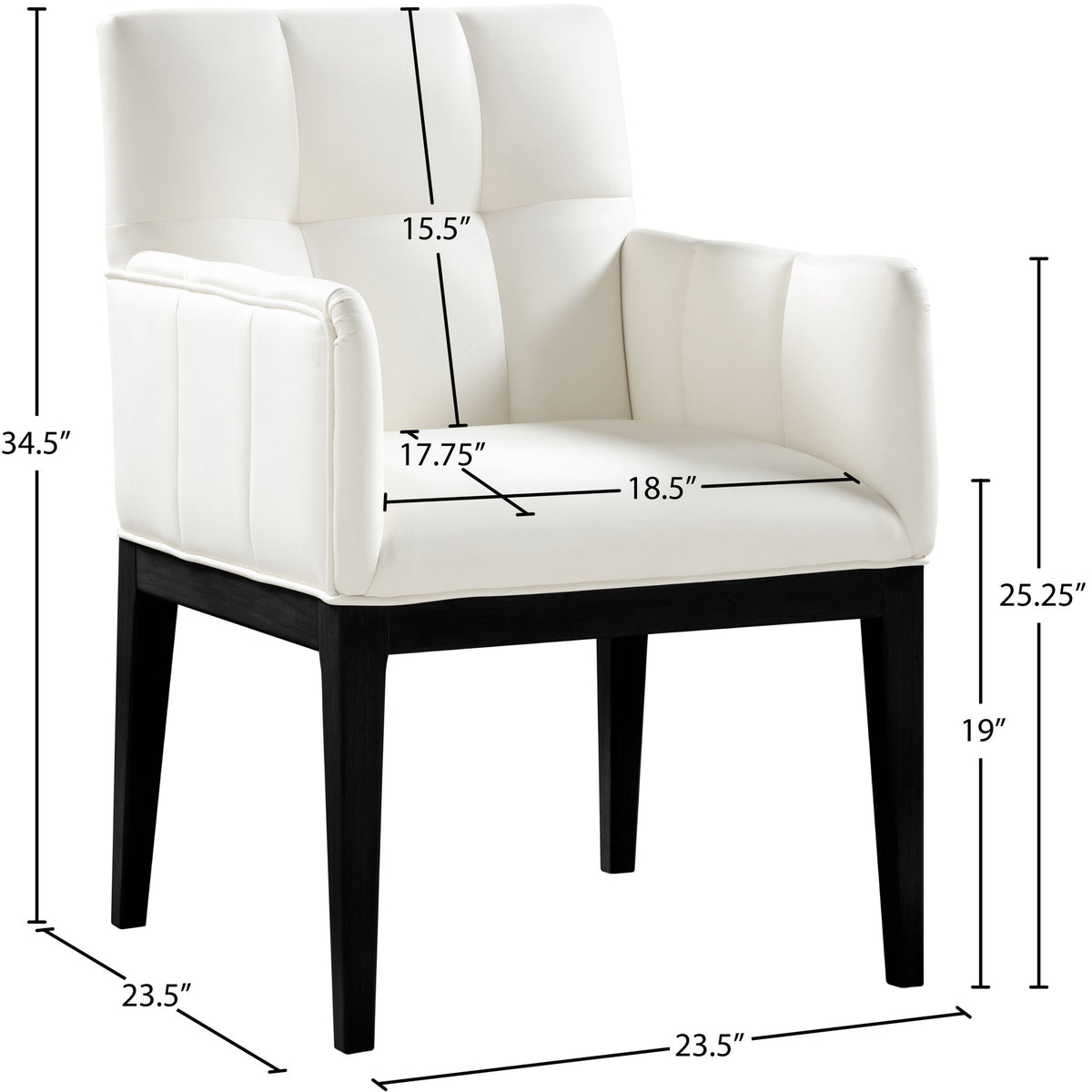 Adrian - Dining Arm Chair (Set of 2) - Black Legs