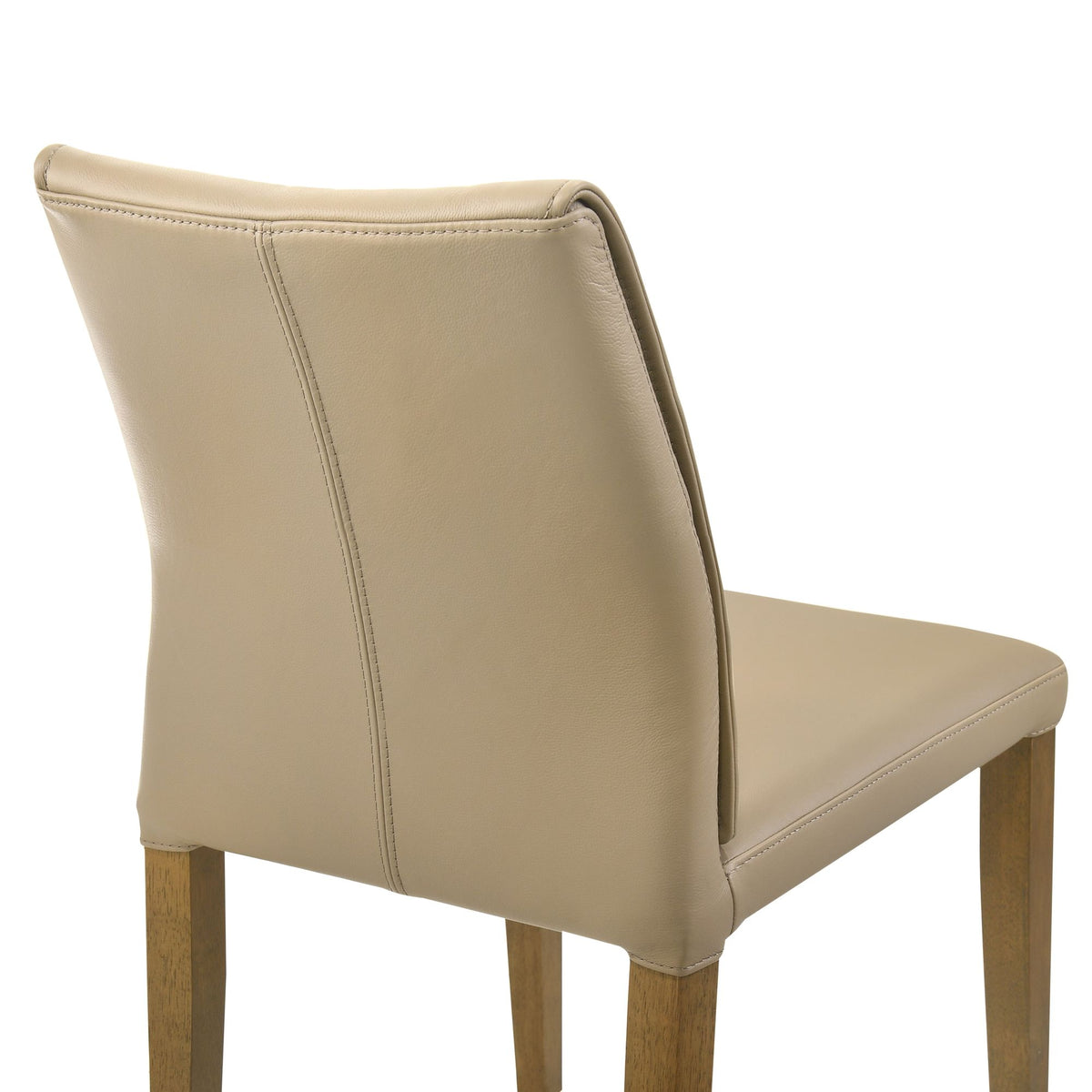Velena - Full Back Top Grain Leather Upholstered Wood Dining Chairs (Set of 2) - Khaki