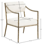 Bastille - Upholstered Dining Arm Chair (Set of 2) - Brass Frame