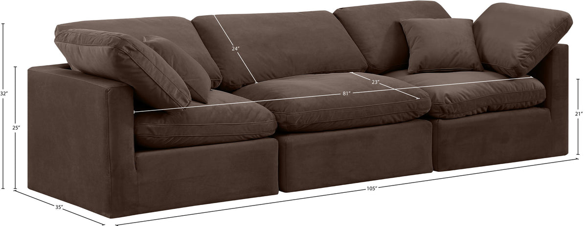 Indulge - Velvet 3 Seat Modular Sofa