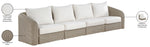 Seacrest - Olefin Water Resistant Fabric And Wicker 4 Piece Outdoor Patio Modular Sofa