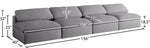 Serene - Modular Armless 4 Seat Sofa