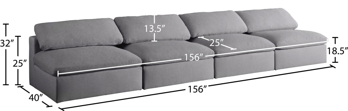 Serene - Modular Armless 4 Seat Sofa