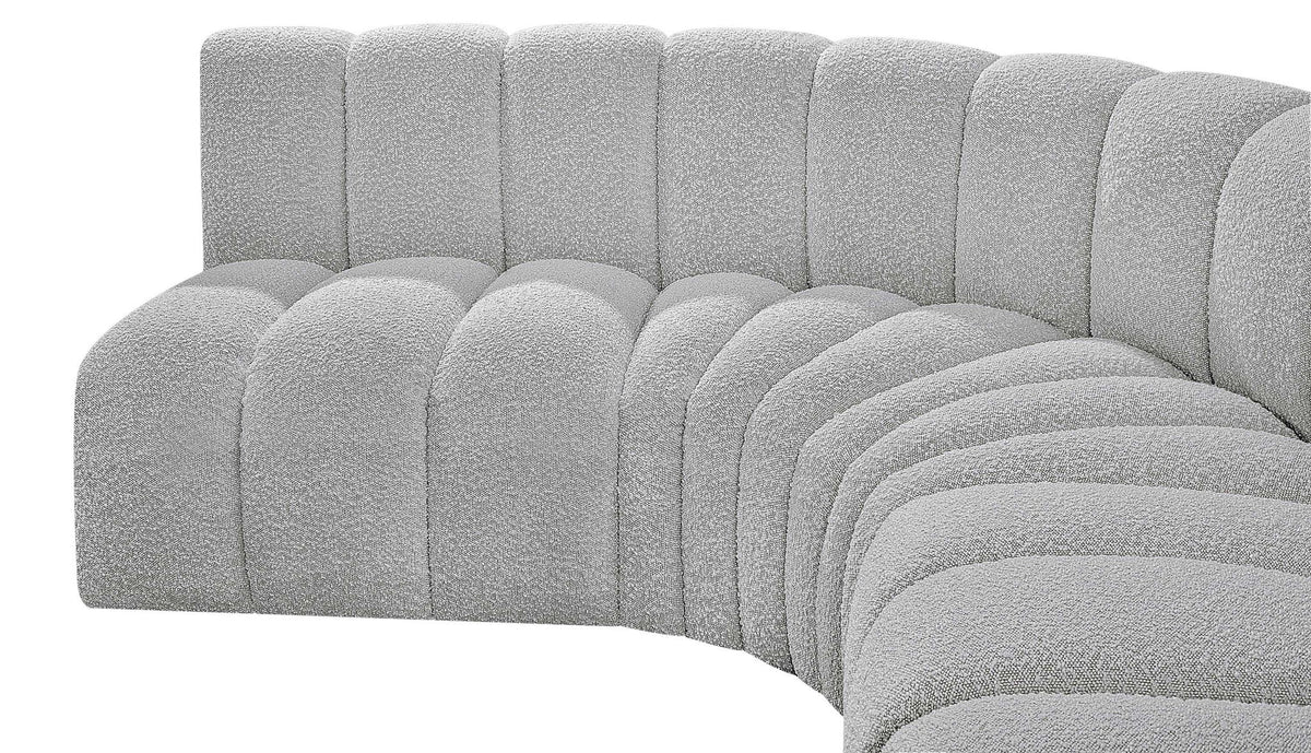 Arc - Boucle Fabric 6 Piece U-Shaped Modular Sofa