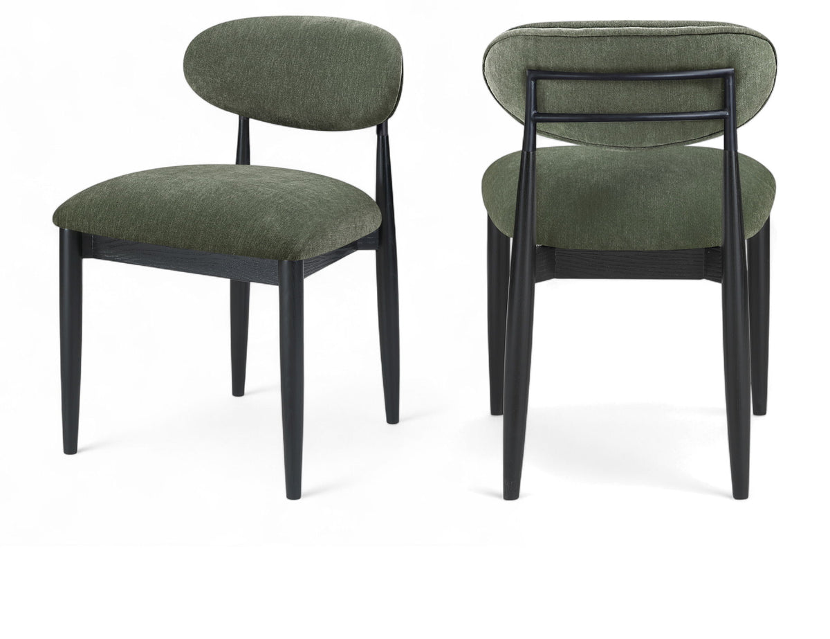 Riccio - Fabric Dining Side Chair (Set of 2) - Black Frame
