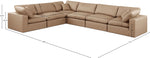Comfy - 6 Piece Faux Leather Modular Corner Sectional - Tan