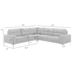 Pimentel - Leather Sectional Sofa With Tufted Back And Track Arms