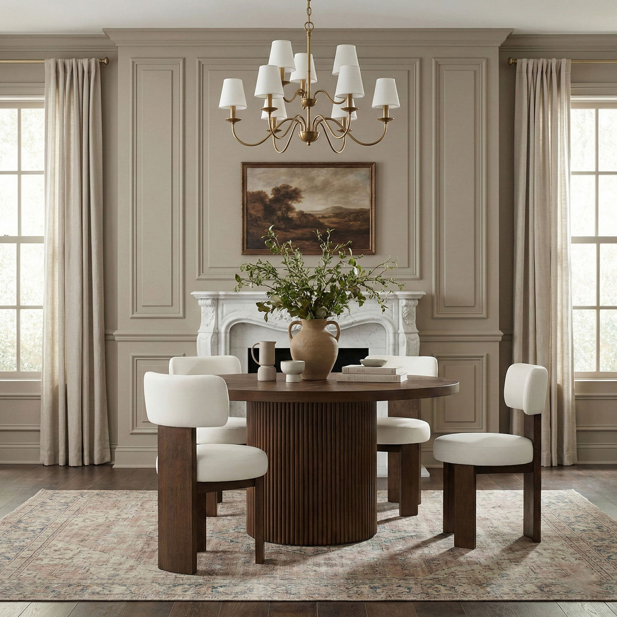 Atelier - Vegan Leather Upholstered Dining Chair (Set of 2) - Painted Brown Frame