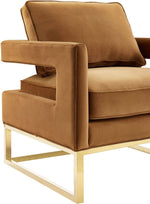 Avery - Velvet Chair With Polished Gold Base