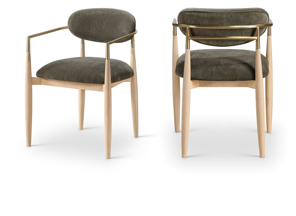 Riccio - Fabric Dining Arm Chair (Set of 2) - Natural Frame