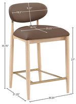 Riccio - Stool - Natural And Gold Frame