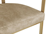 Marcello - Dining Chair With Brushed Gold Iron Frame (Set of 2) - Beige