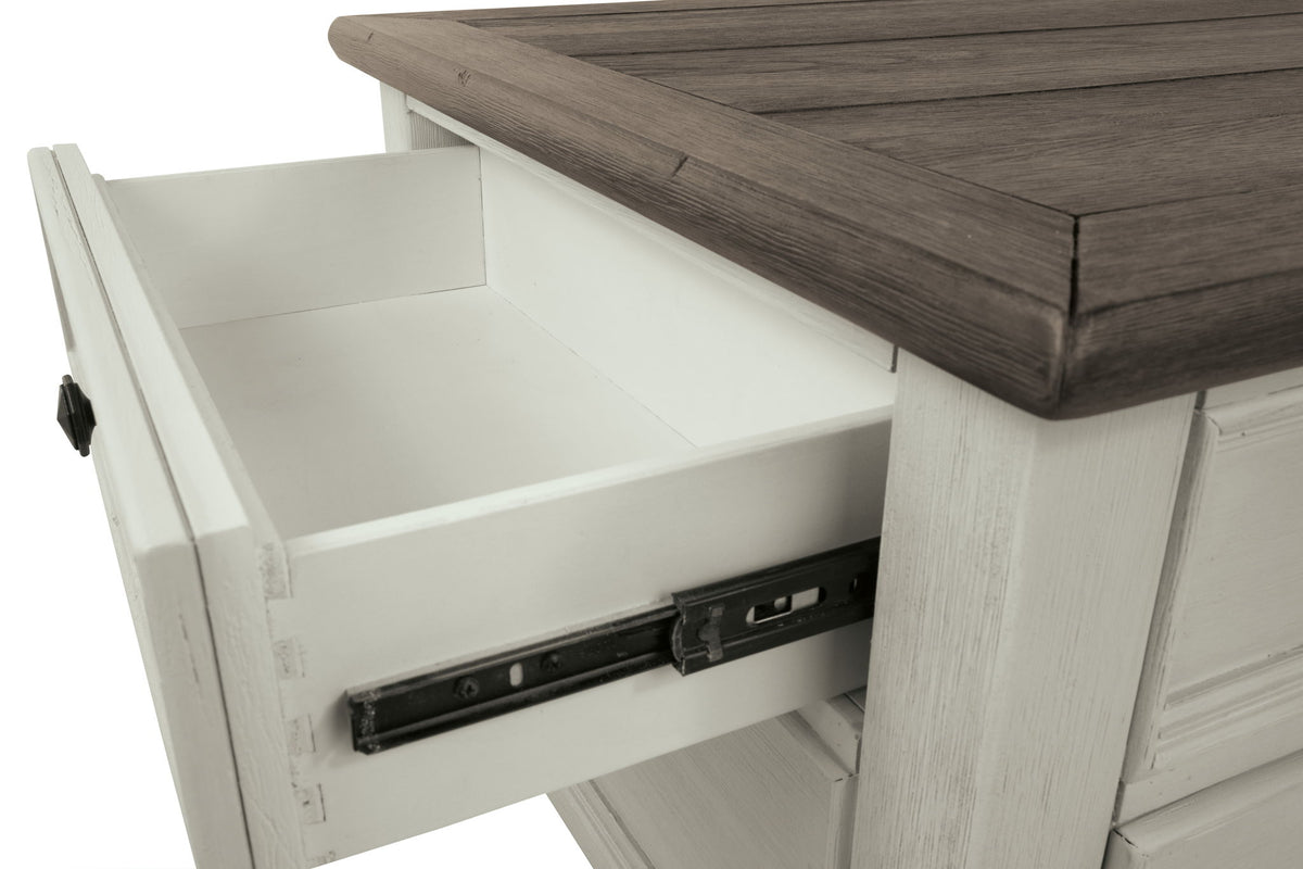 Bolanburg - Lift Top Cocktail Table - White / Brown / Beige