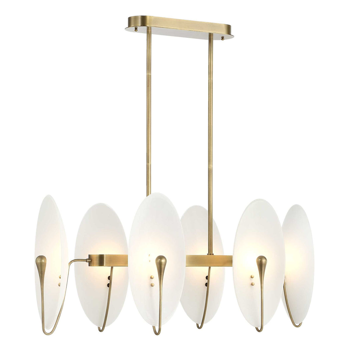 Opal Wand - Pendant - Light Antique Brass / White