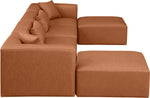 Cube - 6 Piece Modular Double Chaise Sectional - Cognac