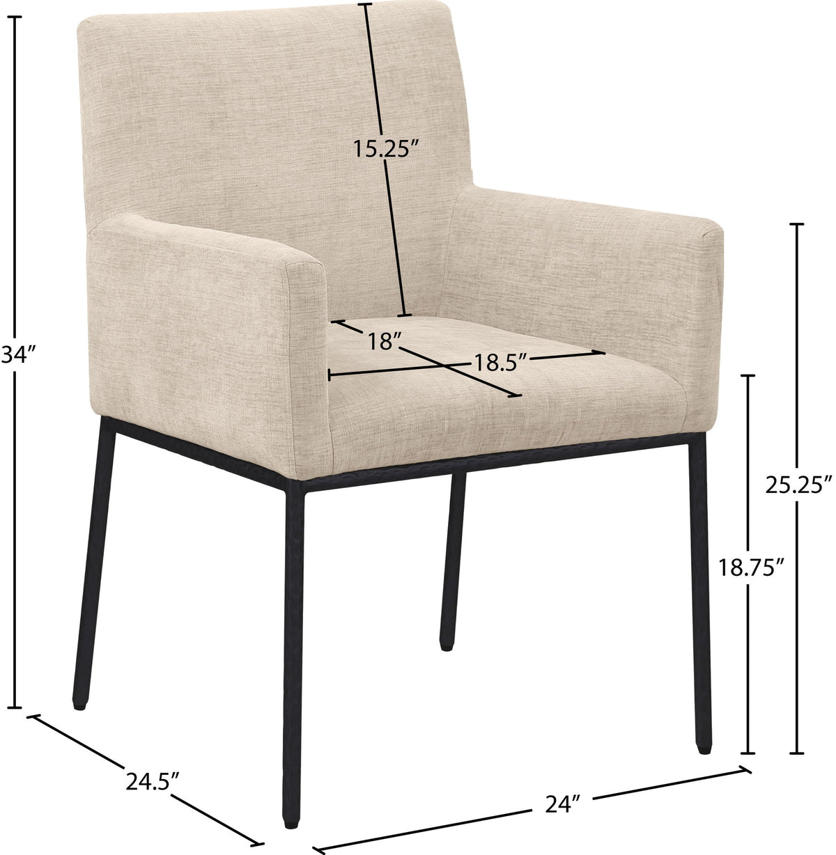 Reeves - Dining Chair With Black Legs (Set of 2)