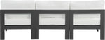 Nizuc - Outdoor Patio 3 Seat Armless Modular Sofa With Gray Frame