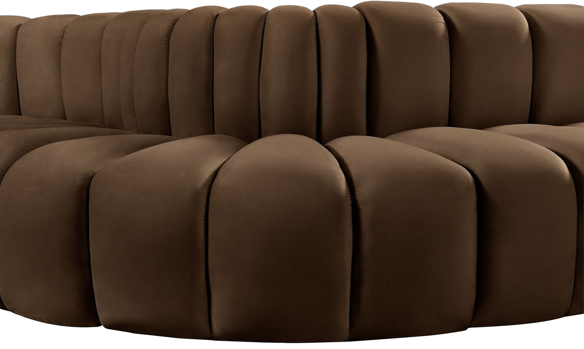 Arc - Velvet 6 Piece Curved Modular Sofa