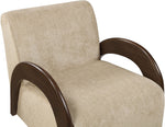 Neria - Chenille Fabric Upholstered Swivel Accent Chair - Painted Brown Base