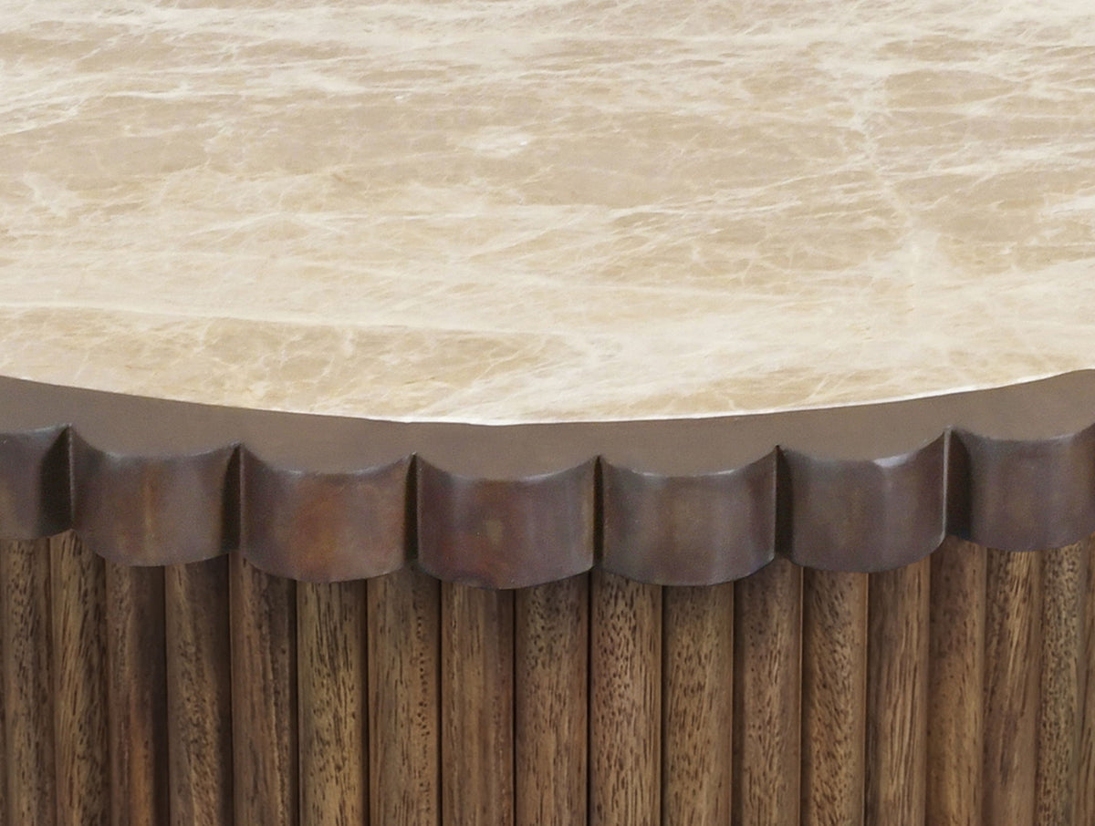 Elvira - Marble And Mango Wood Table