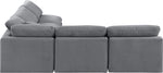 Indulge - Velvet 5 Piece Modular Corner Armless Sectional