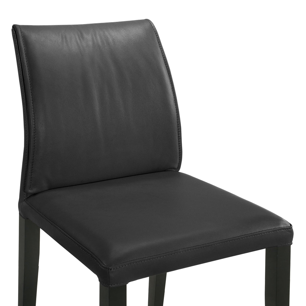 Velena - Full Back Top Grain Leather Upholstered Wood Dining Chairs (Set of 2) - Black