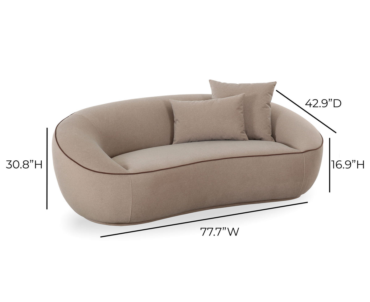 Jenny - Faux Mohair Loveseat - Taupe