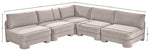 Hammond - Velvet Performance Fabric Upholstered 5 Piece Armless Sectional