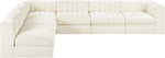 Rummi - Velvet Performance Fabric Upholstered 6 Piece Modular Sectional (With 3 Corner Chairs)