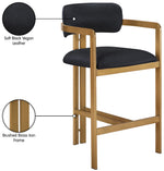 Aurum - Vegan Leather Upholstered Counter Stool With Brushed Brass Base