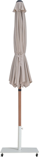 Fiji - Aluminum Patio Umbrella With Square White And Teak Base