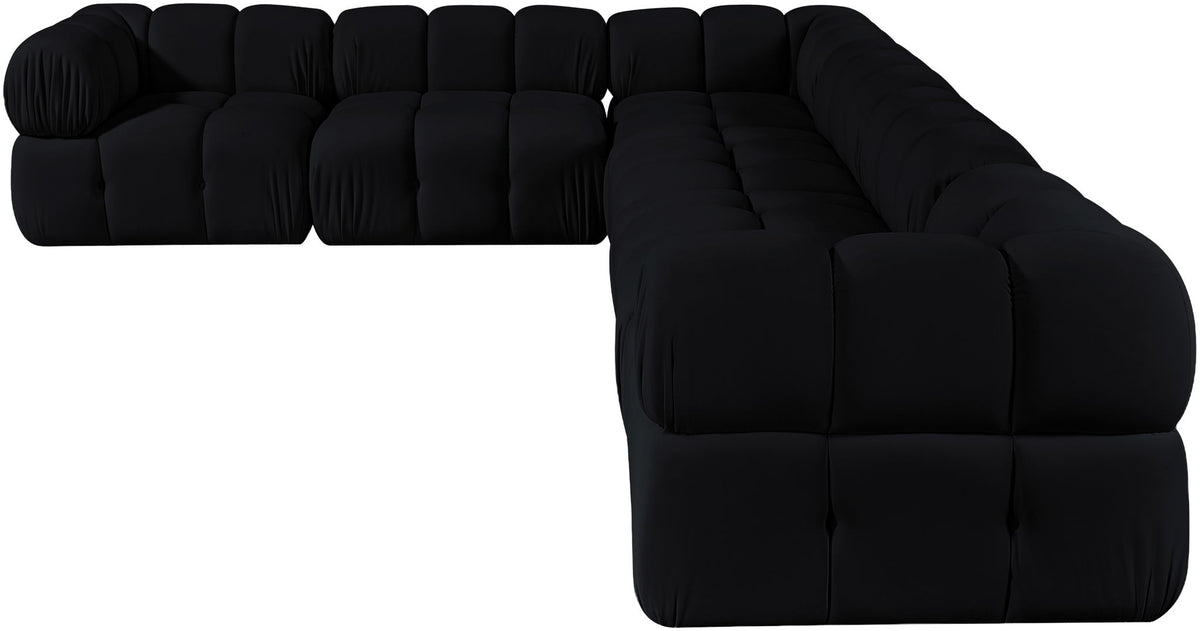 Orin - L-Shaped Velvet 6 Piece Modular Sectional