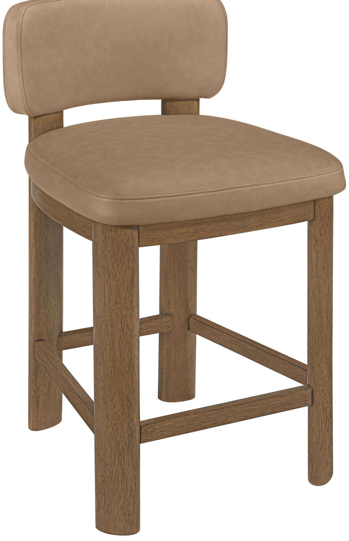 Paloma - Faux Leather Upholstered Counter Stool (Set of 2) - Brown Frame