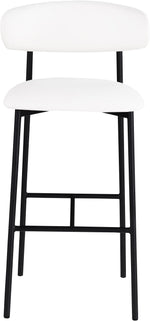 Lupita - Vegan Leather Upholstered Bar Stool With Matte Black Frame (Set of 2)