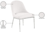 Ferro - Upholstered Dining Side Chair With Brushed Silver Legs