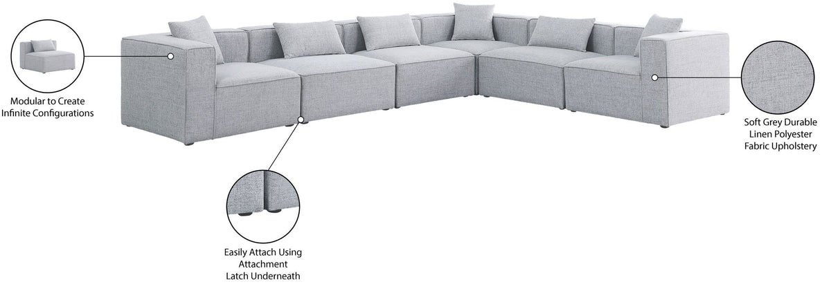 Cube - Linen 6 Piece Modular Corner Sectional