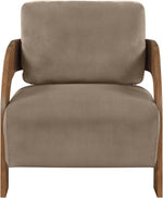 Cedra - Velvet Performance Fabric Upholstered Accent Chair - Brown Frame