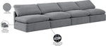 Indulge - Velvet 4 Seat Modular Armless Sofa