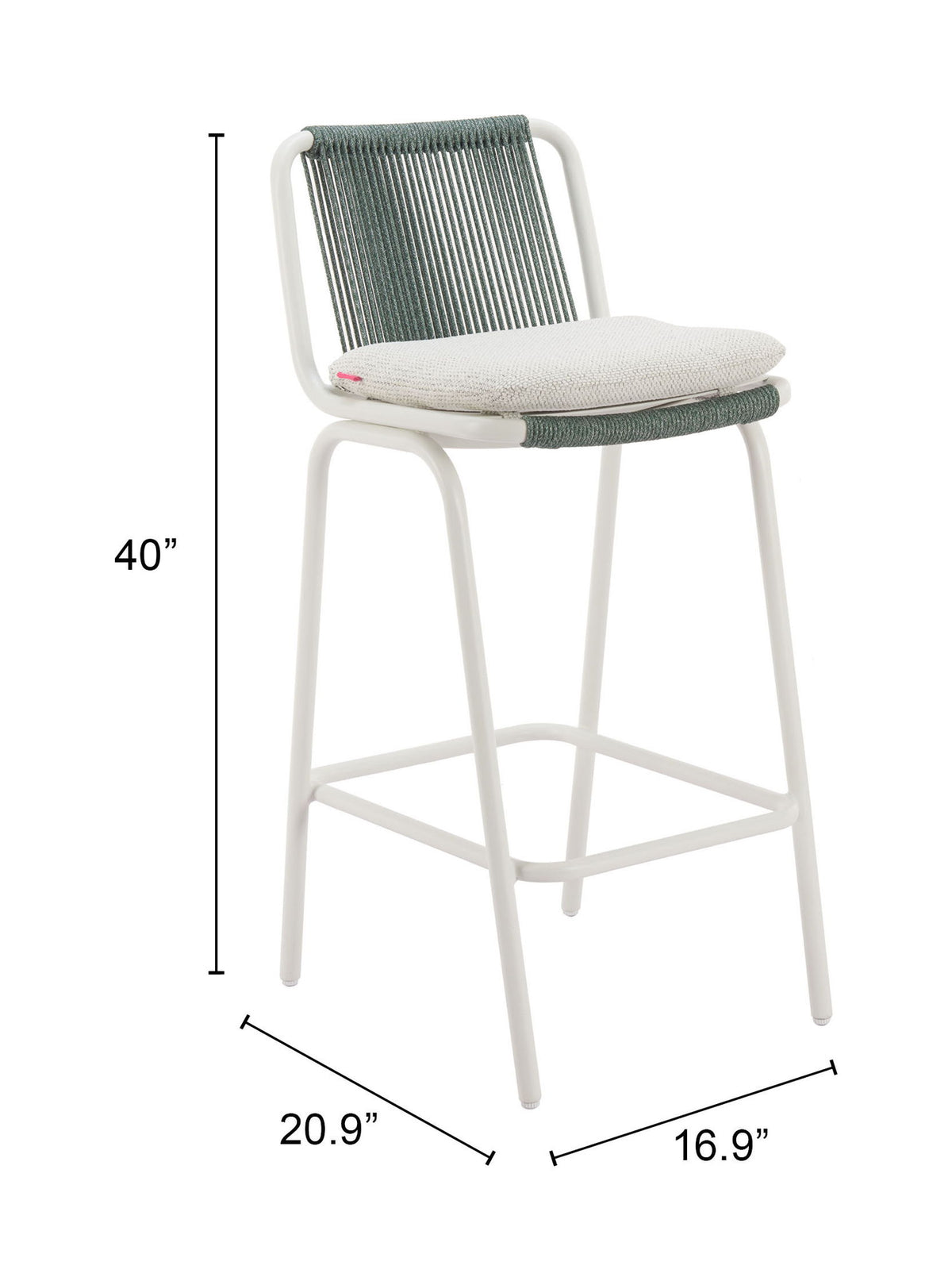 Luft - Outdoor Barstool (Set of 2) - White / Green