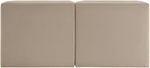Rummi - Velvet Performance Fabric Upholstered 2 Piece Modular Armless Loveseat