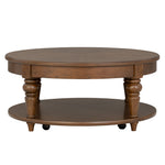 Bellevue - Round Coffee Table With Casters - Whiskey Brown