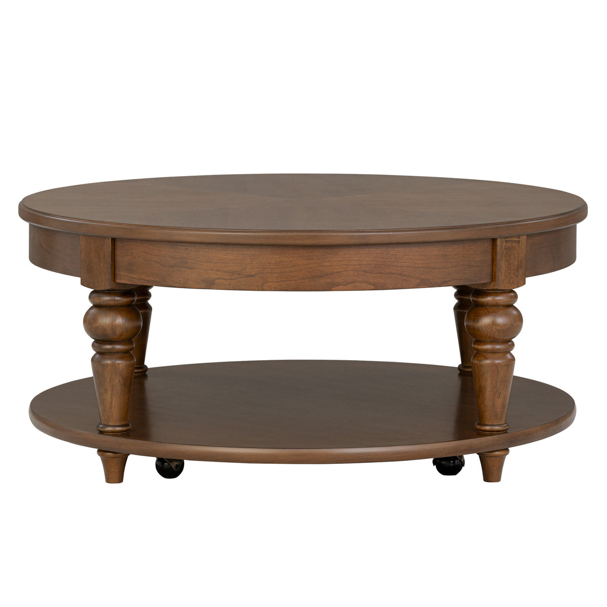 Bellevue - Round Coffee Table With Casters - Whiskey Brown