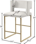Caleb - Counter Stool with Gold Legs (Set of 2)