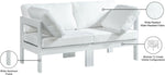 Nizuc - Outdoor Patio 2 Seat Modular Sofa With White Frame