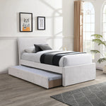 Myles - Chenille Twin Trundle Bed