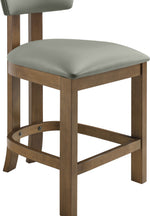 Lavrin - Vegan Leather Upholstered Counter Stool (Set of 2) - Walnut Base