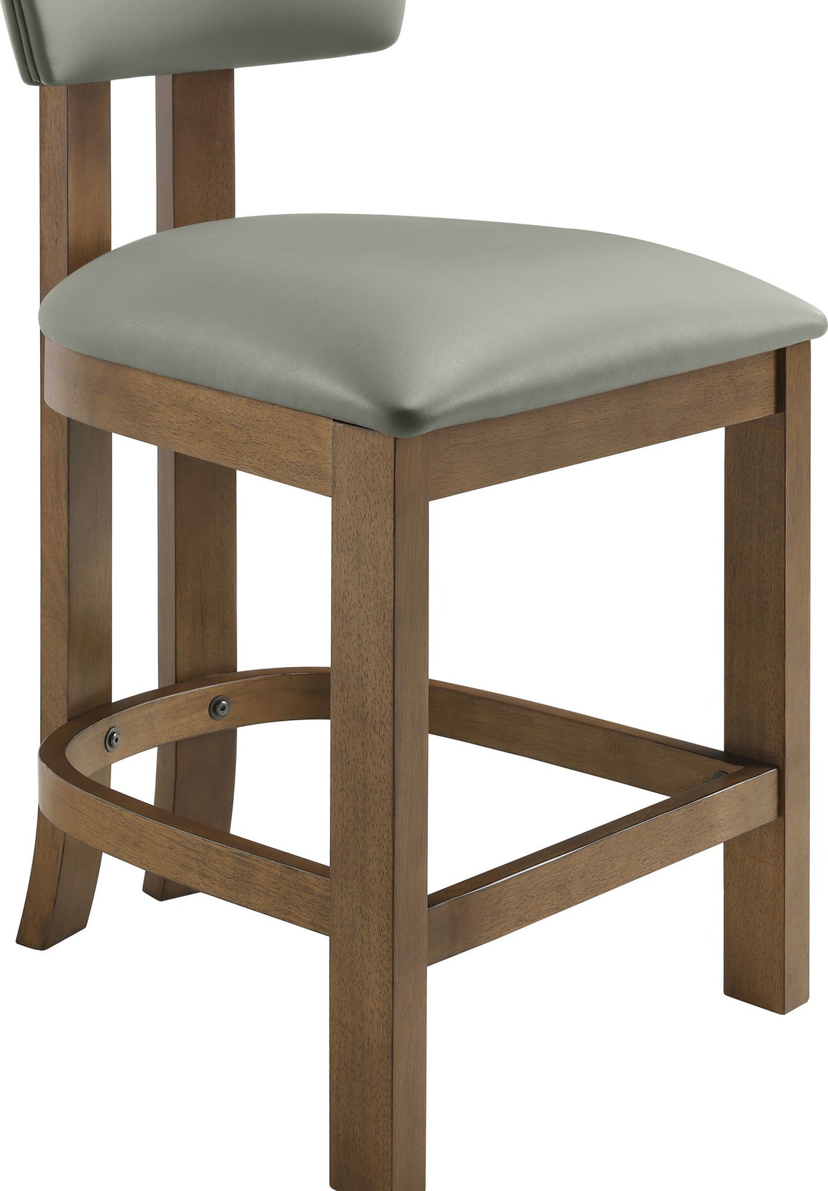 Lavrin - Vegan Leather Upholstered Counter Stool (Set of 2) - Walnut Base