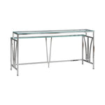 Celina - 72" Rectangle Tempered Glass Console Table - Shiny Nickel