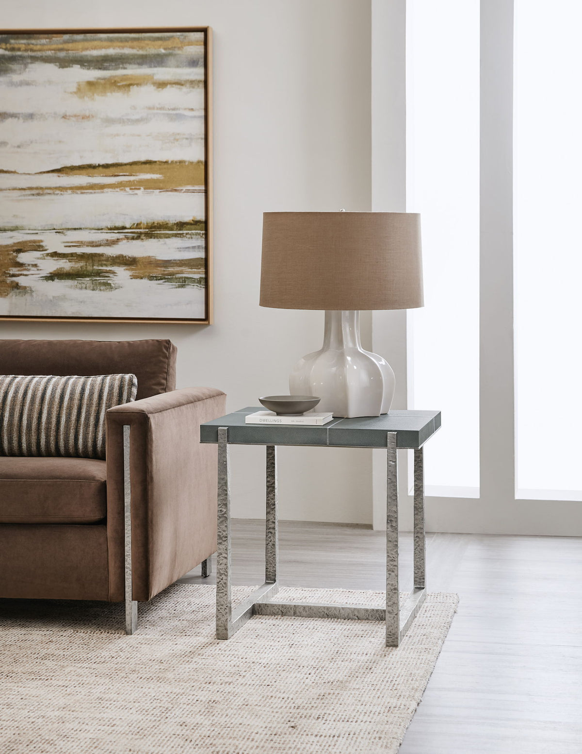 Chapman - Mixed Media End Table - Silver